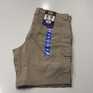 CAT Men Cargo Shorts 36 Beige Cotton Blend Flat Front Workwear 1981304